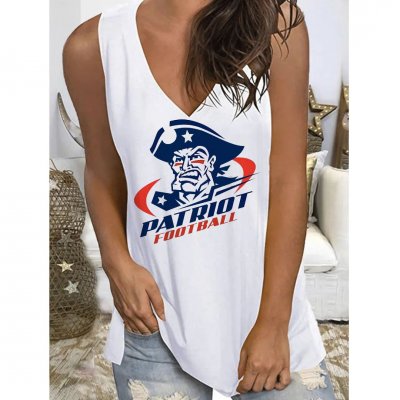 New England Patriots Women's Baseball Printed Sleeveless Casual Vest