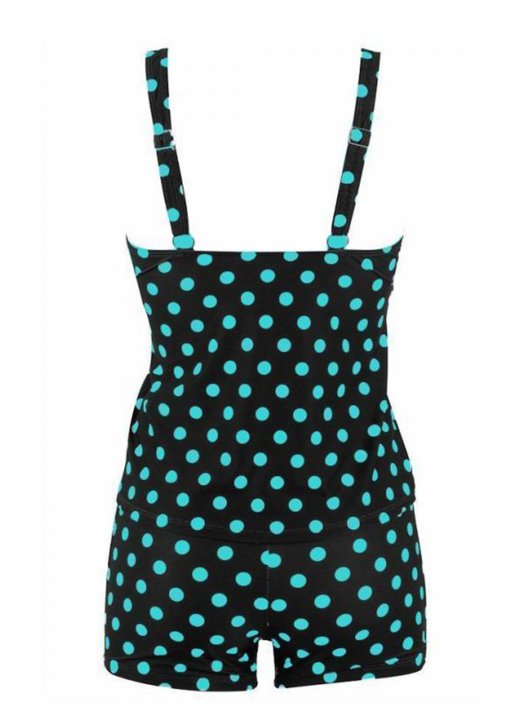 Women's Tankinis Mid Waist Polka Dot Padded V Neck Tankini Set