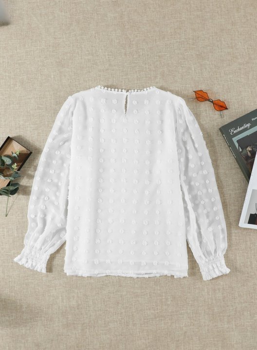 Tulle Lantern Sleeve Casual Blouse