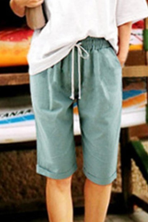 Gathered Self-tie Casual Shorts Pants