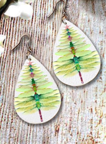 Women's Earings Dragonfly Christmas Tree Print Fruits&Plants Earings