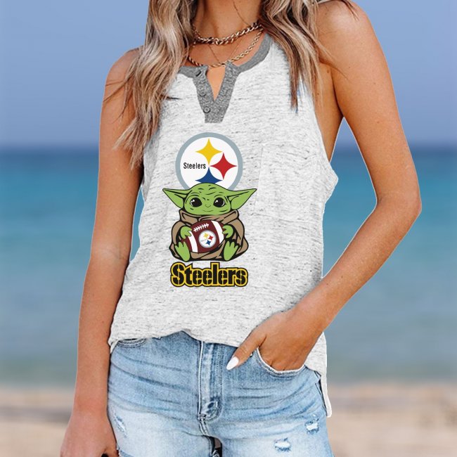 PITTSBURGH STEELERS Should Support Yoda V- Neck Pocket Button Vests