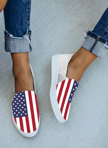 Women's Canvas Shoes Flag Star Casual Daily Canvas Shoes