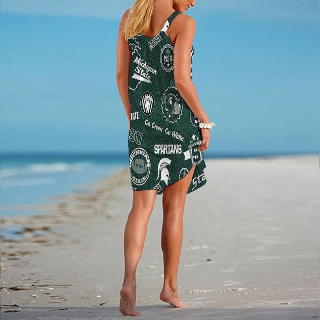 NCAAF Spartans Loose Holiday Beach Dress