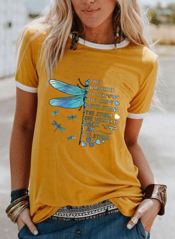 Women's T-shirts Dragonfly They Whispered To Her You Cannot Withstand The Storm Print Summer T-shirts
