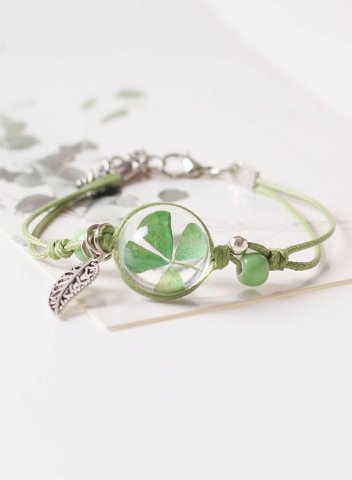 Women's St.Patrick's Day Bracelets Solid Glass Bracelets