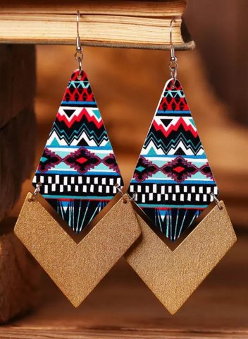 Women's Earrings Retro Wooden Geometric Ethnic Earrings