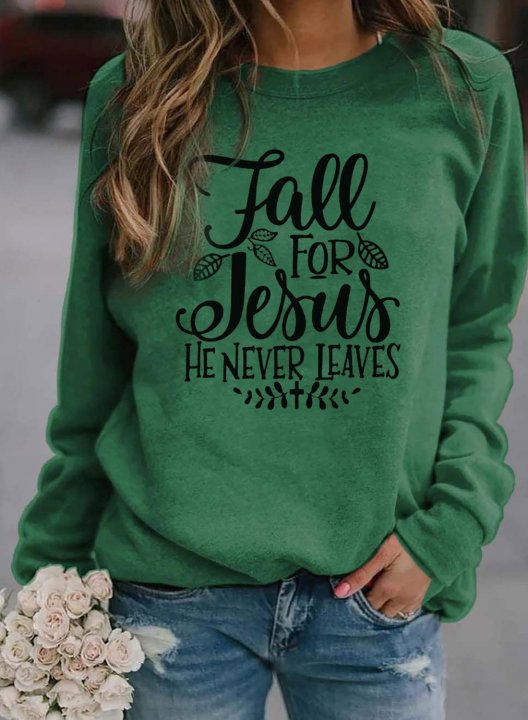 Letter Print Casual Long Sleeve Pullover Sweatshirt