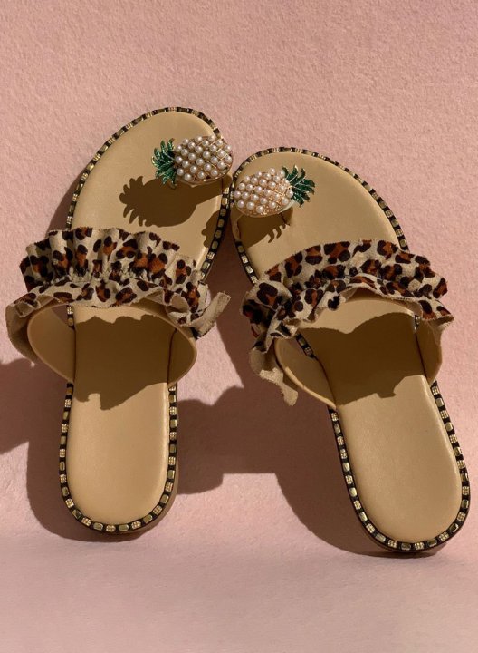 Women's Sandals Leopard Rubber Casual Beach Sandals