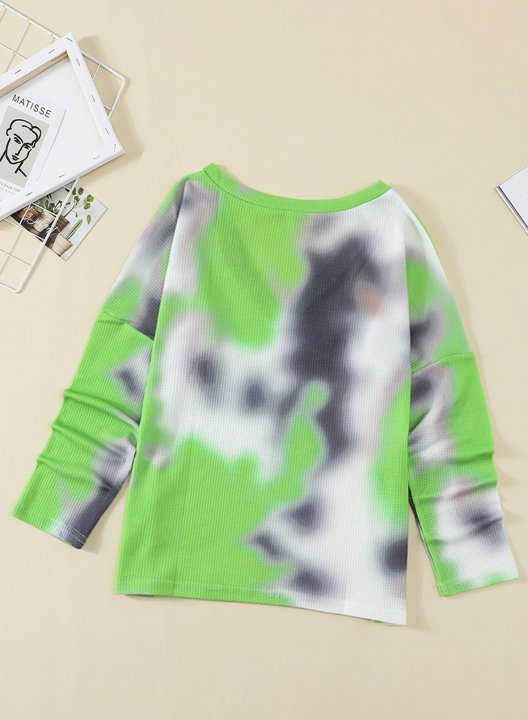 Abstract Tie Dye Long Sleeve Round Neck Sweatshirt