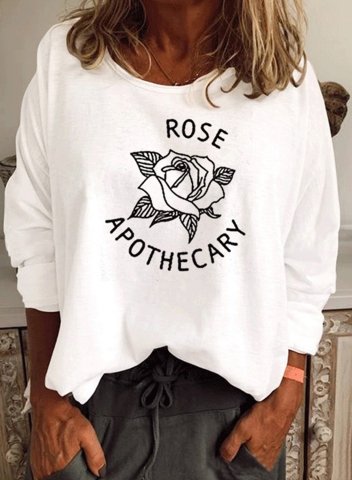 Women's Rose Apothecary Sweatshirts Solid Long Sleeve Round Neck Sweatshirt