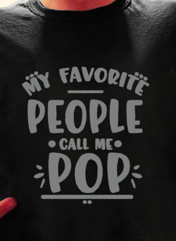 Mens My Favorite People Call Me Pop Men's T-shirts Casual Summer Graphic Short Sleeve T-shirts