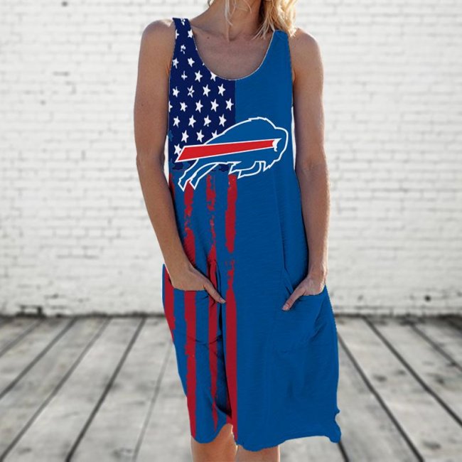 BUFFALO BILLS Round Neck Sleeveless Knit Dress Vest