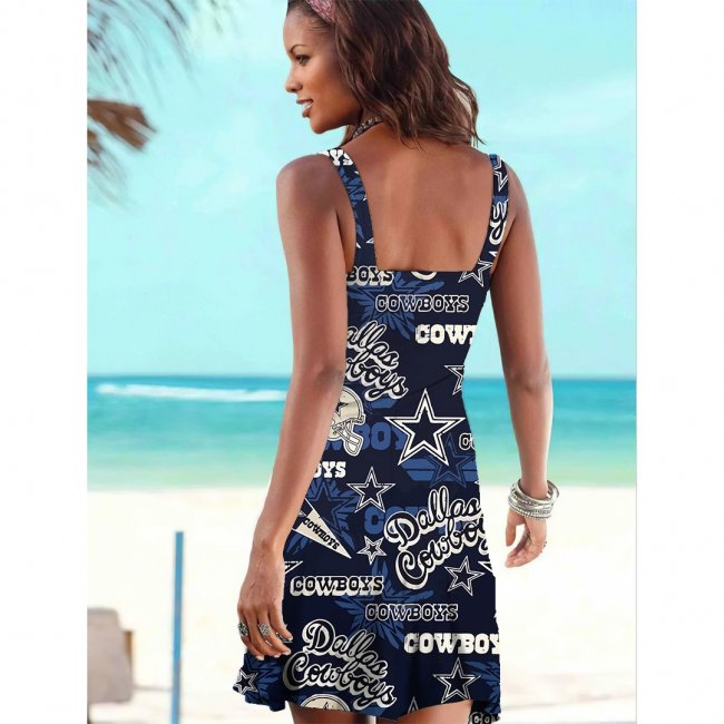 COWBOYS Tube Top Team Print Sleeveless Vest Dress