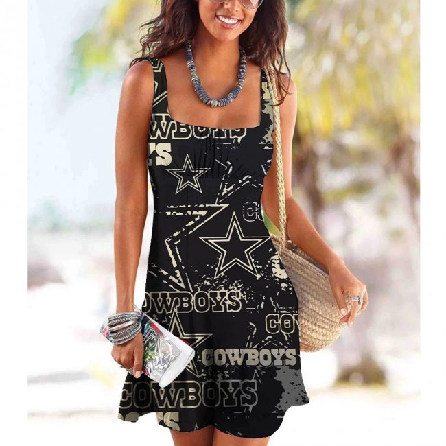 COWBOYS Tube Top Team Print Sleeveless Vest Dress