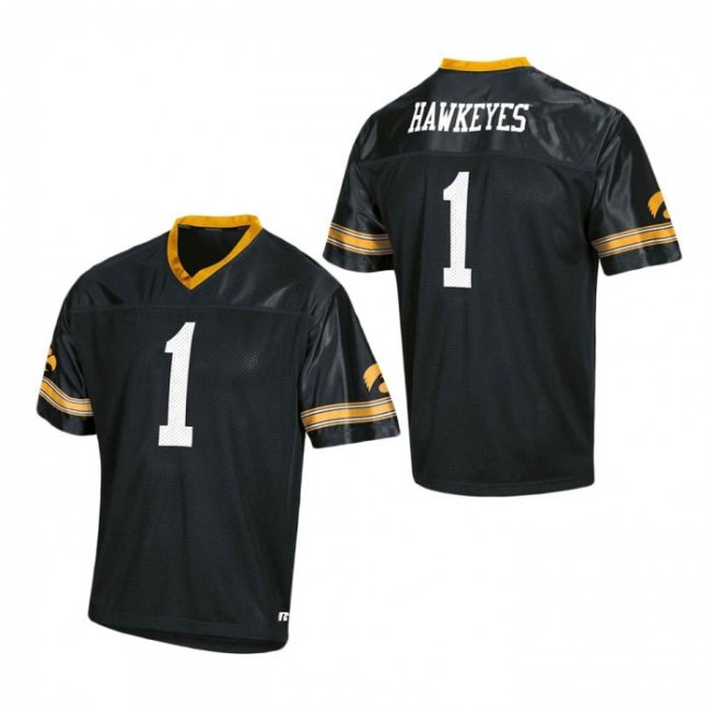 Men's Black Iowa Hawkeyes Replica Football Jersey