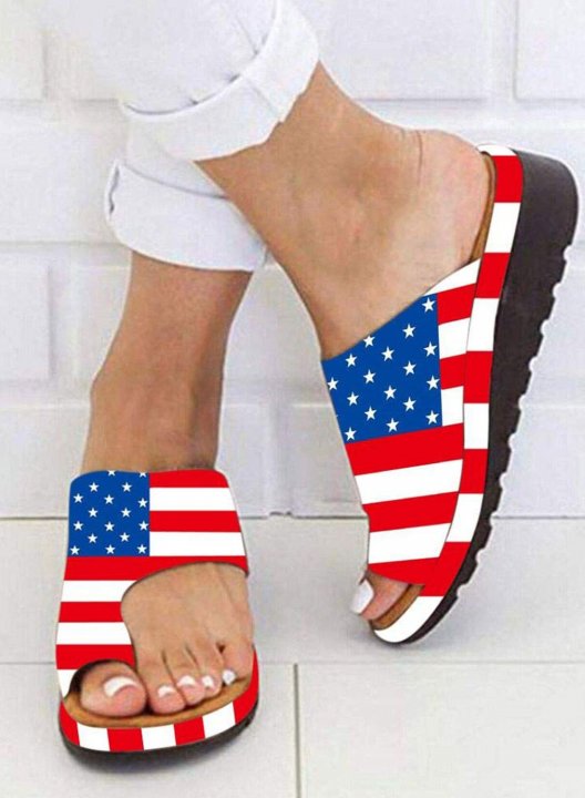 Women's Striped Slippers PU Leather Casual Daily Summer Slippers