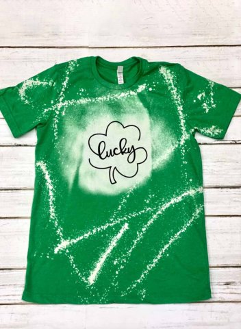 Women's St Patrick's Day T-shirts Lucky Clover Print Color Block Short Sleeve Round Neck Daily T-shirt