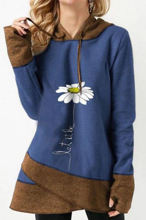 Casual Long Sleeves Printed Hoodie