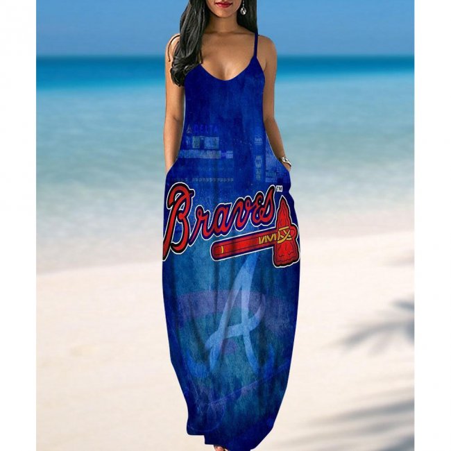 Atlanta Braves Printed Halter Dress