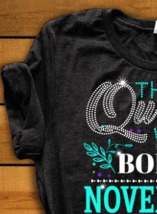 Women's This Queens Was Born In November T-Shirts November Girl November Birthday T-shirt