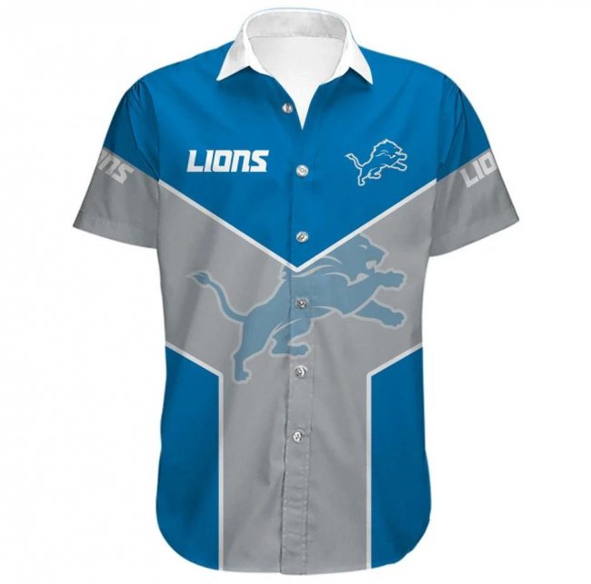 DETROIT LIONS Lapels Short Sleeves T-Shirt