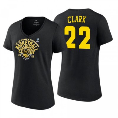 Iowa Hawkeyes Caitlin Clark Women's 2023 Big Ten Women's Basketball Conference Tournament Champions T-Shirt Black