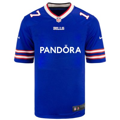 pandora logo print men #17 josh allen blue home jersey
