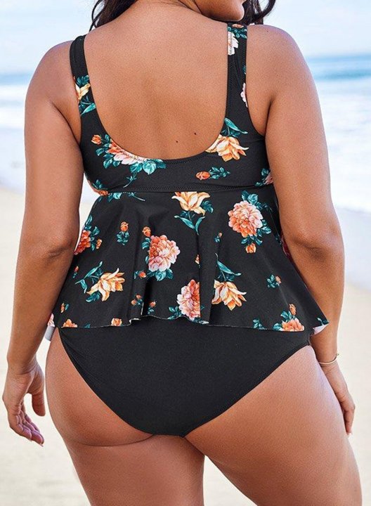 Women's Tankinis Floral Plus Size Tankinis