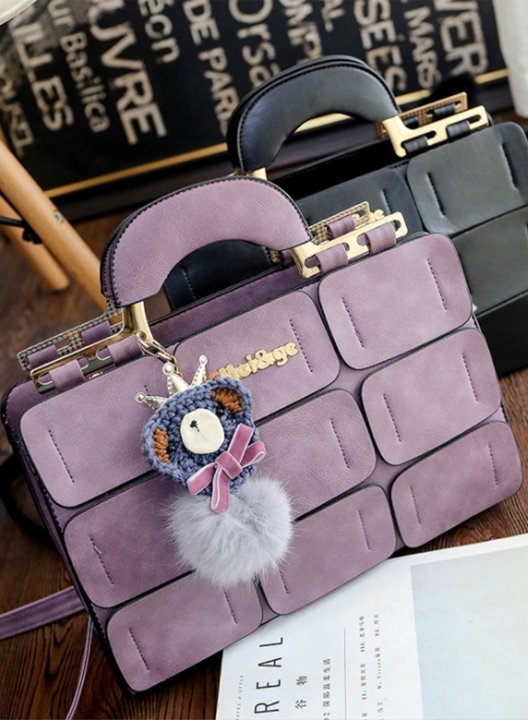 Women's Handbags Letter Solid PU Leather Handbags