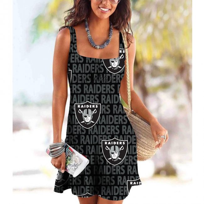 Las Vegas Raiders Tube Top Team Print Sleeveless Vest Dress