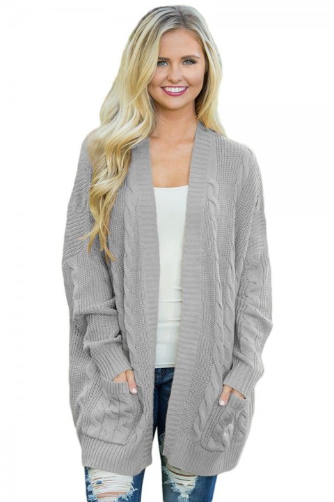 Women's Cardigans Knit Texture Long Cardigan