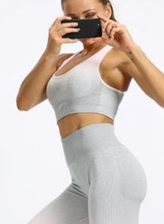 Women's Suits Slim High-waist Hip Lift Seamless Gradient Yoga Sports Suit