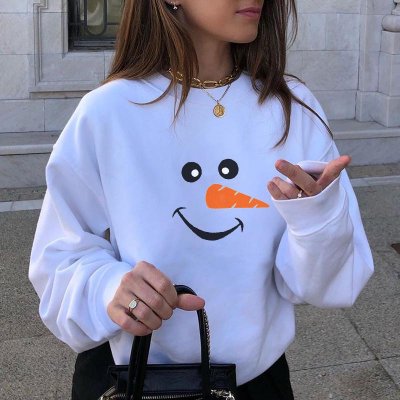 Christmas Snowman Print Sweatshirt Designer