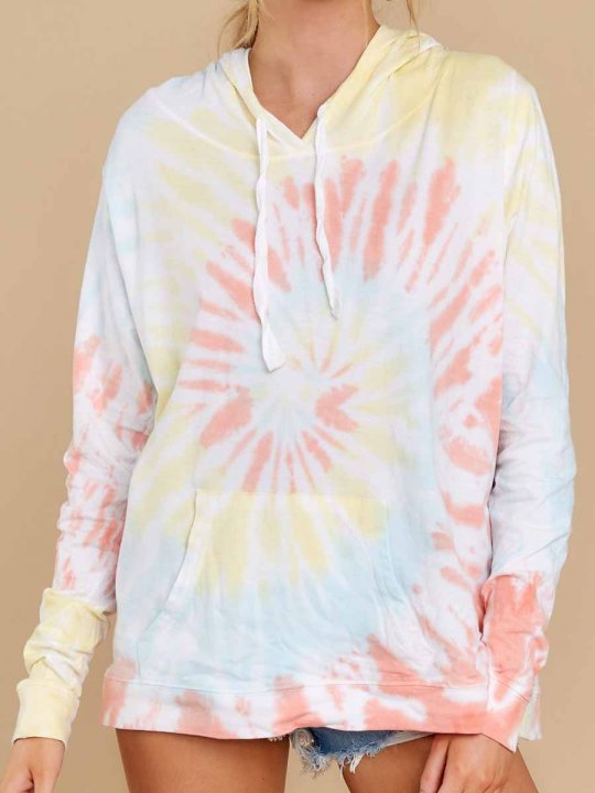 Women's Fantasy Orange Tie Dye Hoodie