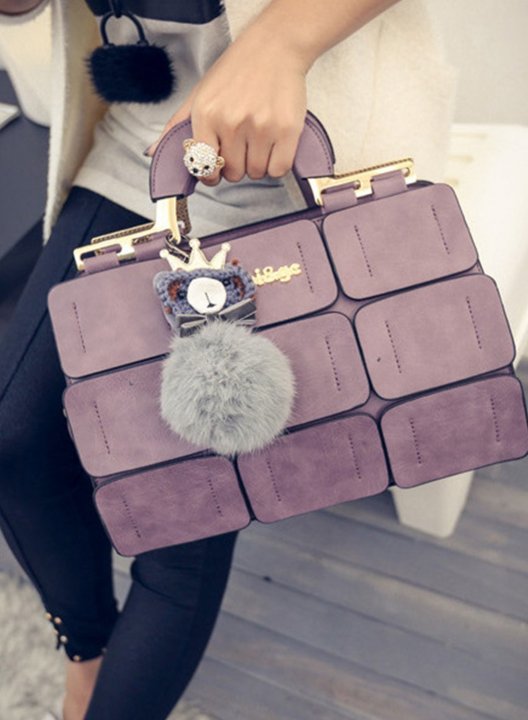 Women's Handbags Letter Solid PU Leather Handbags