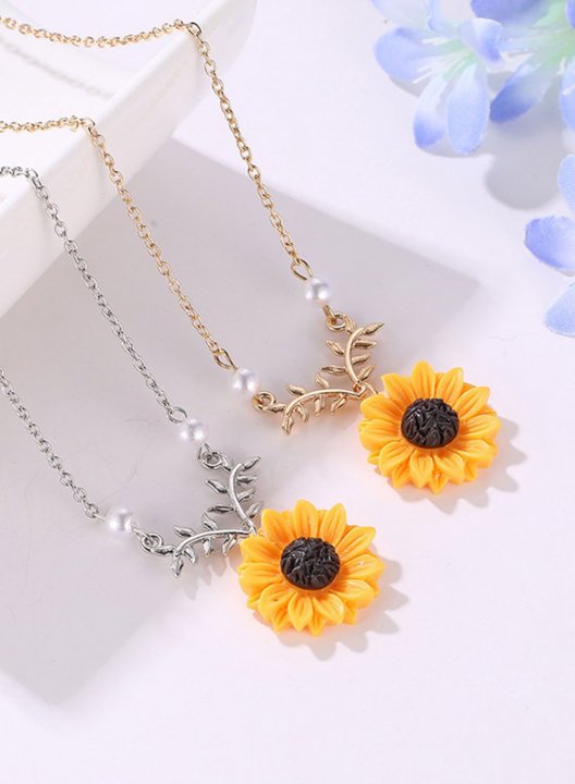 Sunflower Charm Chain Necklace