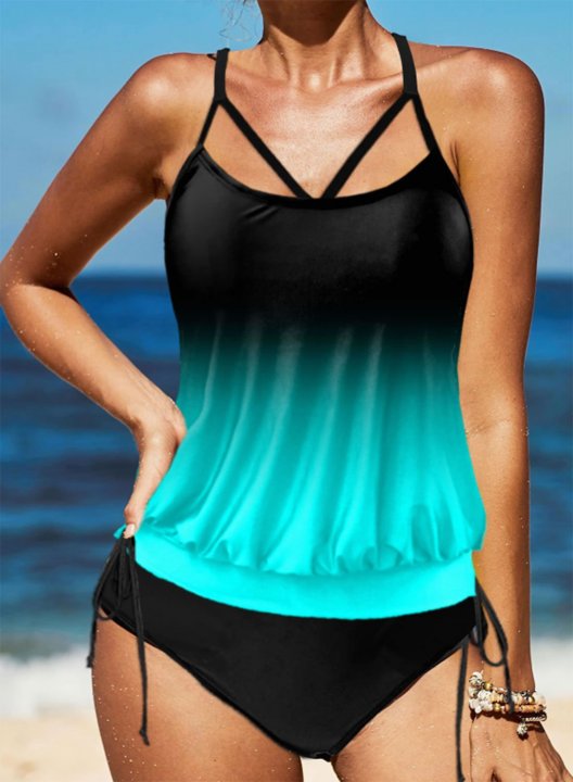 Women's Tankinis Color Block Vacation Tankini