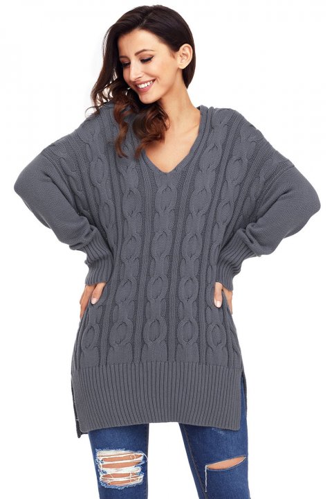 Women's Sweaters Oversized Cozy up V Neck Cut-out Knit Pullover Sweaters