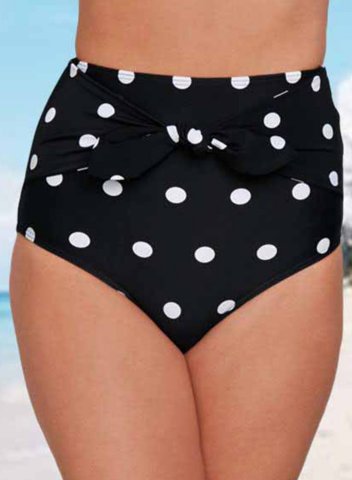 Women's Swim Shorts High Waist Polka Dot Knot Swim Shorts