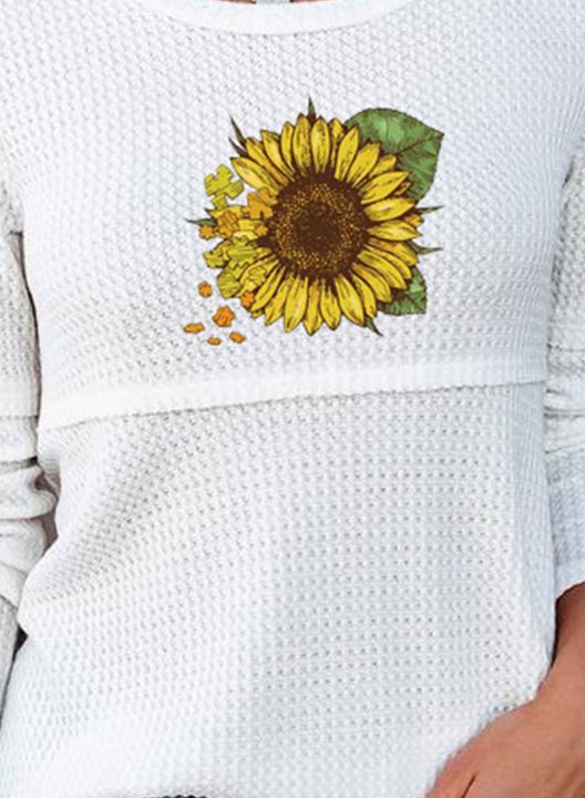 Women's T-shirts Sunflower Asymmetric Hem T-shirt