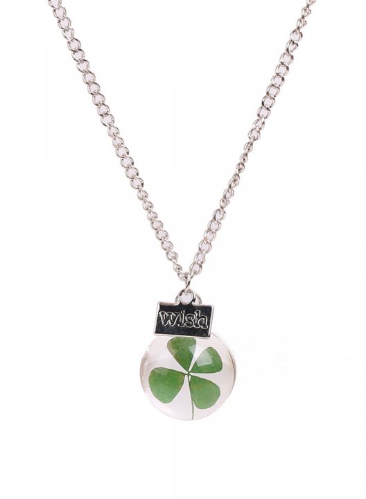 Women's Necklaces Clover-print Glass Basic Necklace