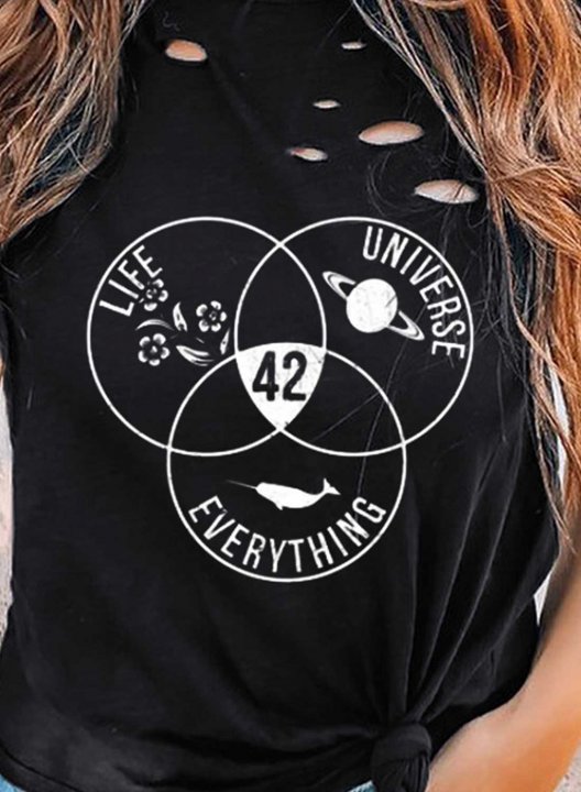 Women's T-shirts Figure Letter Print Short Sleeve Round Neck Daily T-shirt