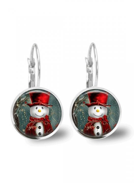 Women's Earrings Christmas Alloy Snowman Earrings