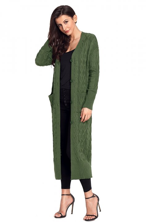 Women's Cardigans Cable Knit Long Cardigan