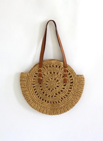 Women's Handbags Solid Straw Plaited Vintage Boho Handbag