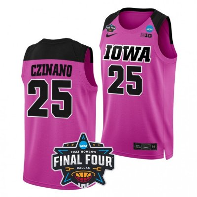 Iowa Hawkeyes Monika Czinano 2023 NCAA Final Four Women's Basketball Pink Jersey