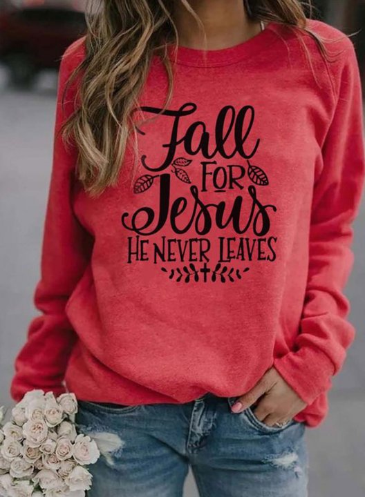 Letter Print Casual Long Sleeve Pullover Sweatshirt