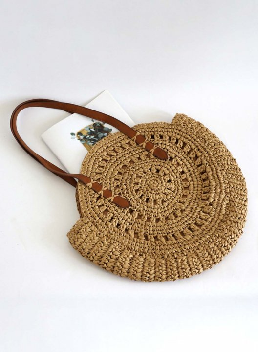 Women's Handbags Solid Straw Plaited Vintage Boho Handbag