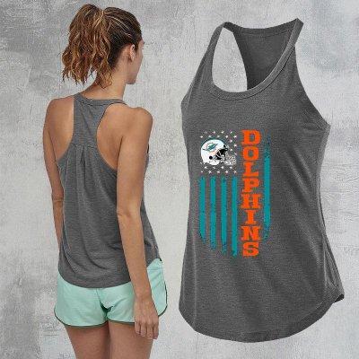 Miami Dolphins Sports Vest Women's Beauty Back Yoga Top Sleeveless Running Yoga Clothes Fitness Clothes